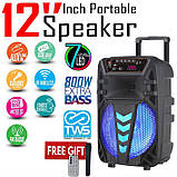 Переносна акустична система SURFACE NDR-W1012 (12"x1) (40 W) (бездротовий Мікрофон + пульт) 2400 mAh, фото 5