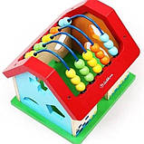 Розвивальний будиночок для дітей 8019 з геометричними фігурками Сортер бізікуб Розвивальна іграшка, фото 2