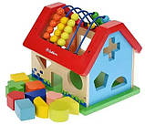 Розвивальний будиночок для дітей 8019 з геометричними фігурками Сортер бізікуб Розвивальна іграшка, фото 3