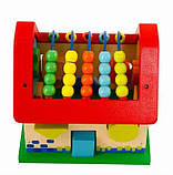 Розвивальний будиночок для дітей 8019 з геометричними фігурками Сортер бізікуб Розвивальна іграшка, фото 5