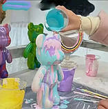 Набір для творчості Флюїдний Ведмедик Розмальовка DIY Creative Fluid Bear 33 см 3 фарби в комплекті, фото 4