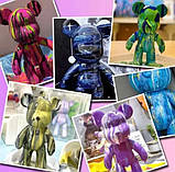 Набір для творчості Флюїдний Ведмедик Розмальовка DIY Creative Fluid Bear 33 см 3 фарби в комплекті, фото 6