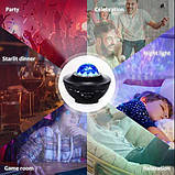 Дитячий нічник Галактика Зоряний проєктор з Bluetooth колонкою та пультом д/у LY-427 Дискошар Світильник, фото 3