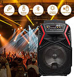 Переносна акустична система MEGAFOX OTY-895 (8"x1) (10 W) (бездротовий Мікрофон + пульт) 2400 mAh, фото 5