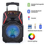 Переносна акустична система MEGAFOX OTY-895 (8"x1) (10 W) (бездротовий Мікрофон + пульт) 2400 mAh, фото 6