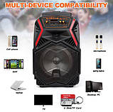 Переносна акустична система MEGAFOX OTY-895 (8"x1) (10 W) (бездротовий Мікрофон + пульт) 2400 mAh, фото 8