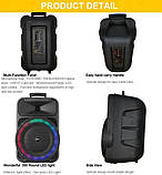 Переносна акустична система SURFACE RX-1228W (12"x1) 20 W (бездротовий Мікрофон + пульт) 2400 mAh, фото 3