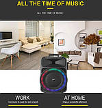 Переносна акустична система SURFACE RX-1228W (12"x1) 20 W (бездротовий Мікрофон + пульт) 2400 mAh, фото 7