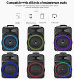 Переносна акустична система SURFACE RX-1228W (12"x1) 20 W (бездротовий Мікрофон + пульт) 2400 mAh, фото 8