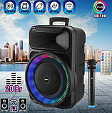 Переносна акустична система SURFACE RX-1228W (12"x1) 20 W (бездротовий Мікрофон + пульт) 2400 mAh, фото 10