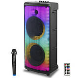 Переносна акустична система SURFACE RX-6238 (6,5"x2 + tweet) 30 W (бездротовий мікрофон) (Пульт) 4000mAh, фото 2