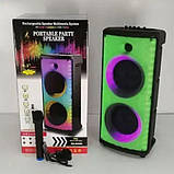 Переносна акустична система SURFACE RX-6238 (6,5"x2 + tweet) 30 W (бездротовий мікрофон) (Пульт) 4000mAh, фото 4