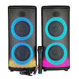 Переносна акустична система SURFACE RX-6238 (6,5"x2 + tweet) 30 W (бездротовий мікрофон) (Пульт) 4000mAh, фото 7