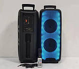 Переносна акустична система RX-6268 (6.5"х2) 10 Вт з дротовим мікрофоном та пультом 2400mAh, фото 5