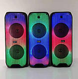 Переносна акустична система RX-6268 (6.5"х2) 10 Вт з дротовим мікрофоном та пультом 2400mAh, фото 6