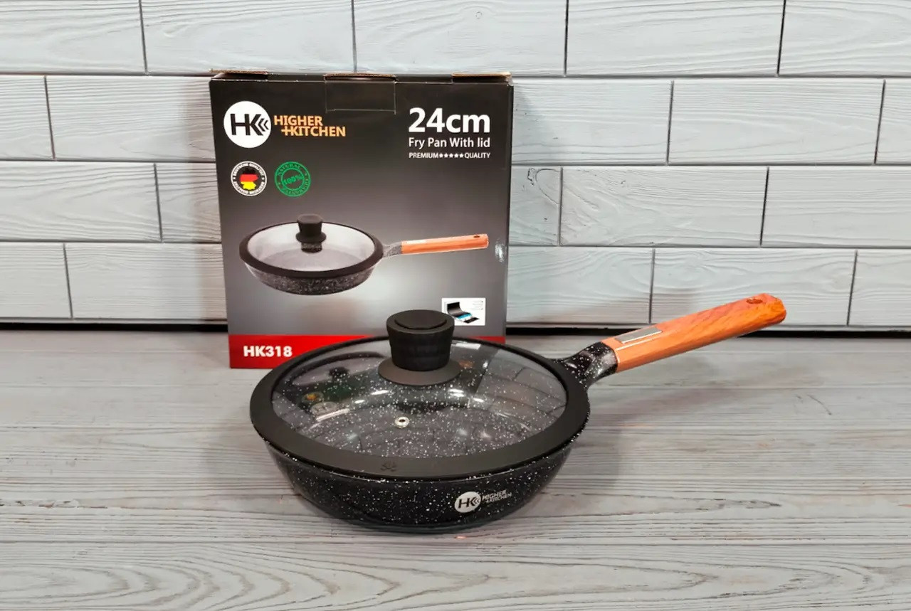 Сковорідка з кришкою 24 см Higher kitchen НК-318, фото 1