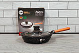 Сковорідка з кришкою 24 см Higher kitchen НК-318, фото 3