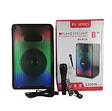 Акустична переносна система RX-8136 (8"x1) 10 Вт, дротовий мікрофон та пульт 2400mAh, фото 8