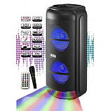 Переносна акустична система SURFACE RX-8228 (8"x2) (30 W) (Дротовий мікрофон) (3000mAh) (Пульт), фото 3