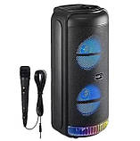 Переносна акустична система SURFACE RX-8228 (8"x2) (30 W) (Дротовий мікрофон) (3000mAh) (Пульт), фото 4