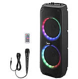 Переносна акустична система SURFACE RX-8250B (8"х2) (20 W) (Дротовий мікрофон) (3000mAh) (Пульт), фото 2