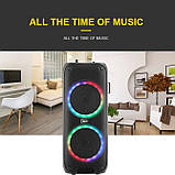 Переносна акустична система SURFACE RX-8250B (8"х2) (20 W) (Дротовий мікрофон) (3000mAh) (Пульт), фото 7