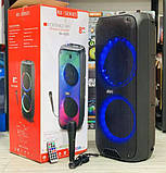 Переносна акустична система SURFACE RX-8250B (8"х2) (20 W) (Дротовий мікрофон) (3000mAh) (Пульт), фото 10