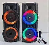 Переносна акустична система SURFACE RX-8251 (8"х2) (20 W) (Дротовий мікрофон) (3000mAh) (Пульт), фото 4