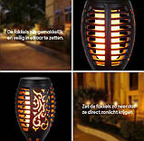 Вуличний садовий світильник на сонячній батареї з ефектом полум'я Водонепроникний ліхтар для саду, фото 7