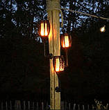 Вуличний садовий світильник на сонячній батареї з ефектом полум'я Водонепроникний ліхтар для саду, фото 8