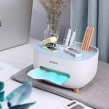 Настільний контейнер для серветок з підставкою для телефону Tissue box AND-117 Органайзер для серветок, фото 2