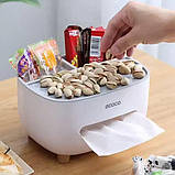 Настільний контейнер для серветок з підставкою для телефону Tissue box AND-117 Органайзер для серветок, фото 3