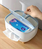 Настільний контейнер для серветок з підставкою для телефону Tissue box AND-117 Органайзер для серветок, фото 4