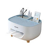 Настільний контейнер для серветок з підставкою для телефону Tissue box AND-117 Органайзер для серветок, фото 5