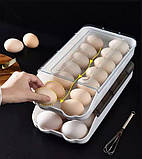 Контейнер полиця лоток підставка для яєць EGG TRAY LY-382 Підставка для яєць Органайзер для яєць універсальний, фото 2