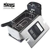 Фритюрниця електрична 2200 Вт DSP KB 2079 зі знімною чашею 3 л мультипіч з терморегулятором, фото 5