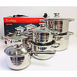 Набір каструль UNIQUE UN-5036 12пр. (2,1л, 2,1л, 2,9л, 3,9л, 5,1л, 6,5л, з кришками), фото 2