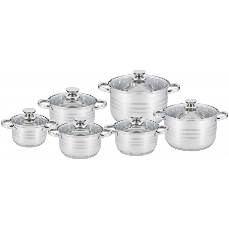 Набір каструль UNIQUE UN-5035 12пр. (2,1л, 2,9л, 2,9л, 3,9л, 5,1л, 6,5л, з кришками), фото 1