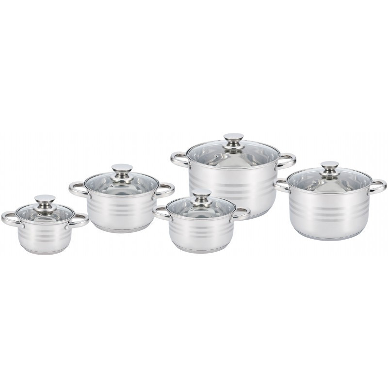 Набір каструль UNIQUE UN-5034 10пр. (2,1л, 2,9л, 3,9л, 5,1л, 6,5л, з кришками), фото 1