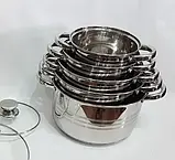 Набір каструль UNIQUE UN-5034 10пр. (2,1л, 2,9л, 3,9л, 5,1л, 6,5л, з кришками), фото 3