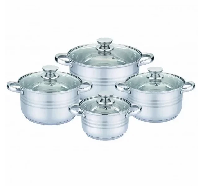 Набір каструль UNIQUE UN-5032 8 предметів (2,1л, 2,9л, 3,9л, 6,2л, з кришками), фото 1