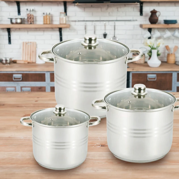 Набір каструль UNIQUE UN-5041 6предметів (7,2л, 9л, 11,1л, з кришками), фото 1