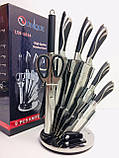 Набір кухонних ножів на підставці, що обертається, UNIQUE UN-1834 (9 предметів), фото 2
