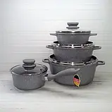 Набір казанів Edenberg EB-9181 8 предметів з мармуровим покриттям, фото 4