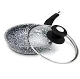 Пательня з кришкою 22 см UNIQUE UN-5114-22 з антипригарним гранітним покриттям, фото 2