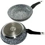 Пательня з кришкою 22 см UNIQUE UN-5114-22 з антипригарним гранітним покриттям, фото 6