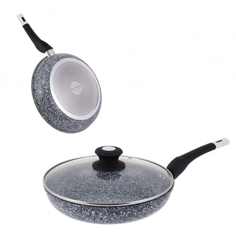 Сковорода з кришкою 24 см EDENBERG EB-4134 з антипригарним гранітним покриттям, фото 1