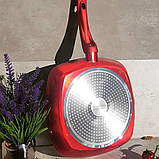 Сковорода гриль 28 см Edenberg EB-7414 квадратна з мармуровим покриттям, фото 3