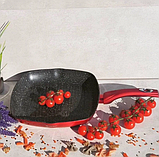 Сковорода гриль 28 см Edenberg EB-7414 квадратна з мармуровим покриттям, фото 4