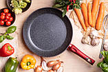 Універсальна сковорода 28 см з кришкою та антипригарним мармуровим покриттям Edenberg EB-3340, фото 2
